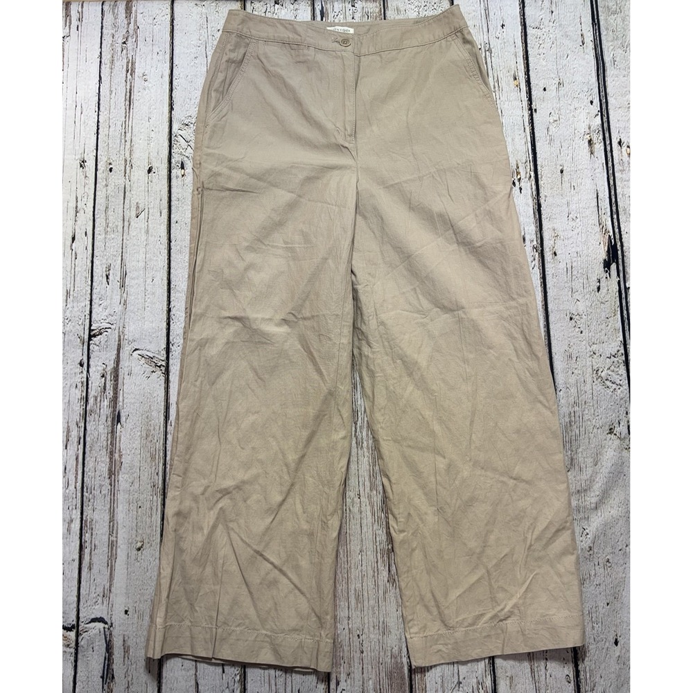 Eileen Fisher Pants 6 Beige Tan Wide Leg Crop Coastal Minimalist Lagenlook